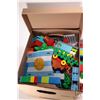 Image 2 : Box and flat containing a large selection of Duplo building bricks and accessories