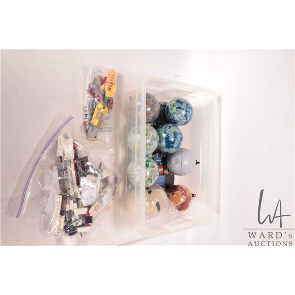 Seven Lego "Stars Wars" planets, no. 8088 ARC-170 Starfighter set. Completeness not confirmed or gua