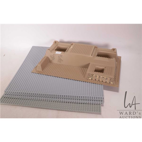 Eight 15" X 15" Lego bases and one 15" X 10" multi-level base