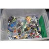 Image 2 : Plastic tub containing a selection of assorted Lego building bricks and accessories