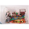 Image 2 : Plastic tub of Lego pre-built kits including no. 80103 Dragon Boat race, no. 21123 "Minecraft" The I