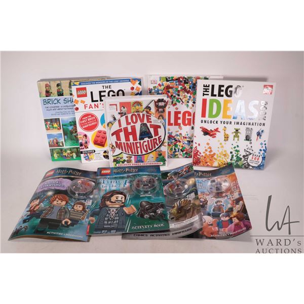 Selection of Lego books including hardcover "The Lego Book", "The Lego Ideas Book", "Lego I Love Tha