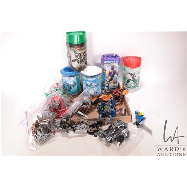 Tray lot of Lego Bionicals including pre-built kits etc.