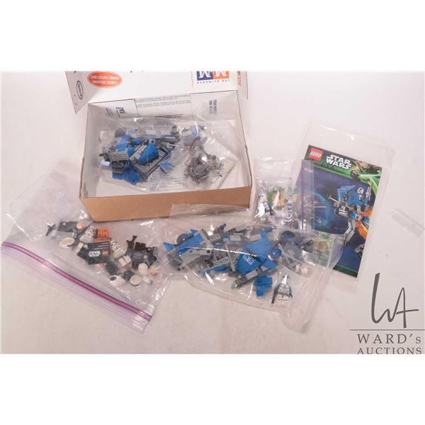 Lego "Star Wars" no. 75002 AT-RT Walker pre-built kit with manual, no.75017 FA-4 Pilot Droid and a s