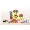 Image 1 : Lego "Adventures Jungle" minifgure Achu with 2 head pieces, spear, 2 sun disks, jungle ruins piece, 