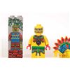 Image 3 : Lego "Adventures Jungle" minifgure Achu with 2 head pieces, spear, 2 sun disks, jungle ruins piece, 