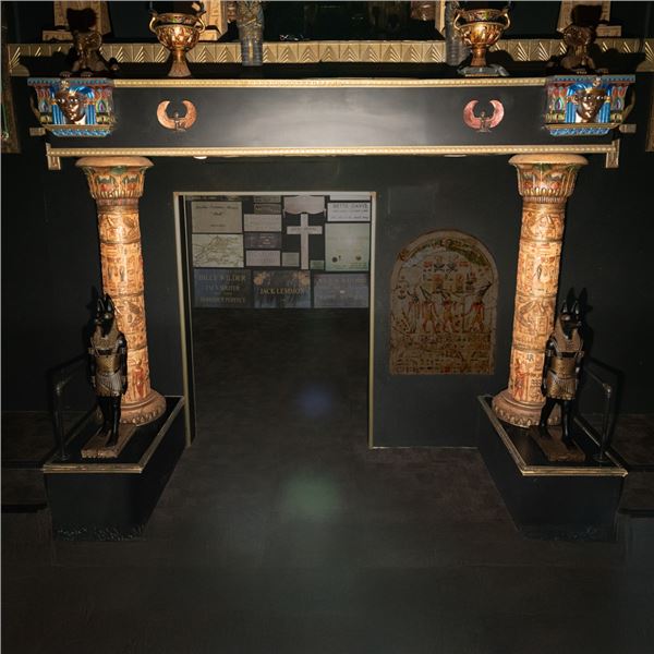 Grand Egyptian Revival Entrance Archway w/Vases