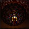 Image 2 : Moroccan Pierced Brass & Stained Glass Lamp
