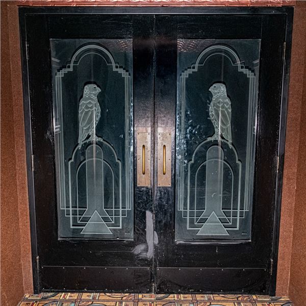 Maltese Falcon Carved Glass Doors