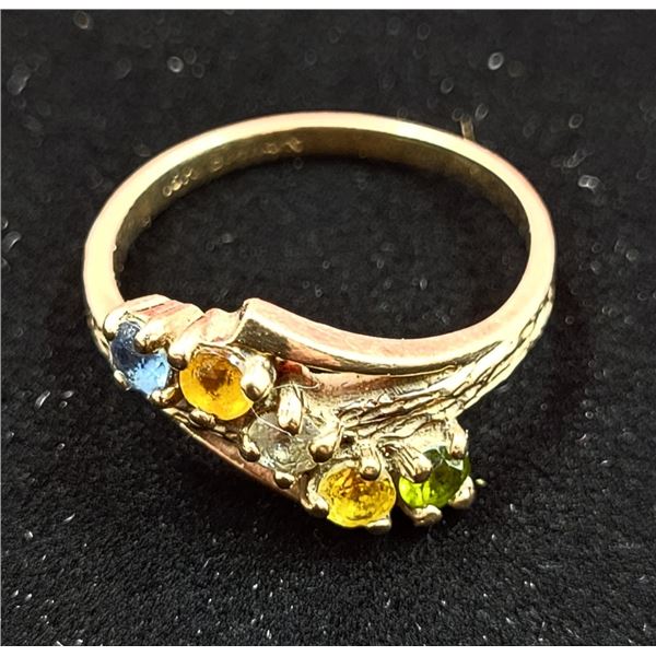10K Gold Ring w/ Birthstones