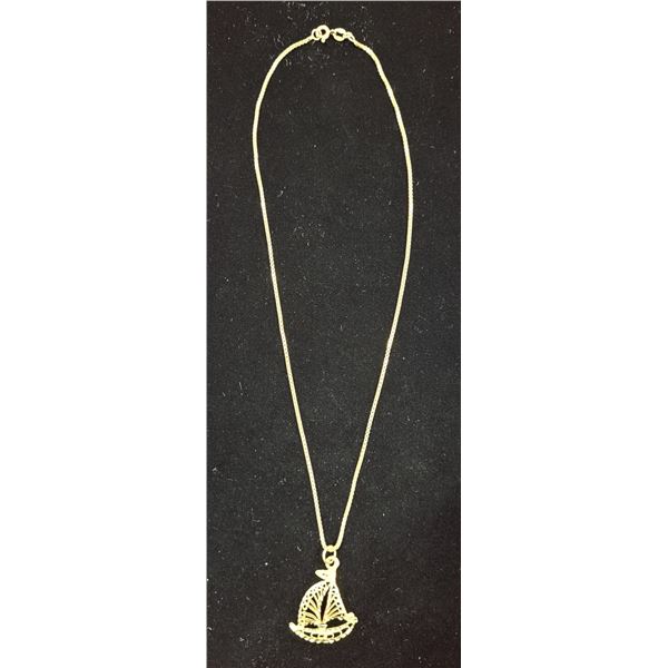 10K Gold Sailboat Necklace