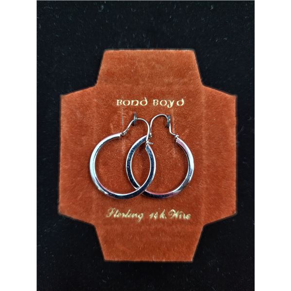 Bond Boyd Sterling 14K Hoop Earrings