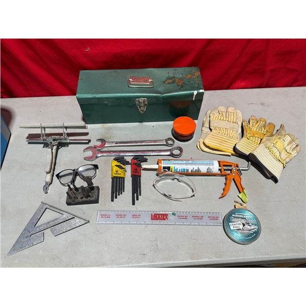 Assorted Tool Lot w/ Wrenches, Hex Keys, Caulking Gun, & More