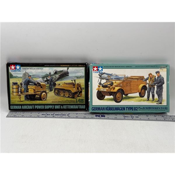 2 Unbuilt Tamiya Model Kits (German Aircraft Power Supply Unit & German Kubelwagen)