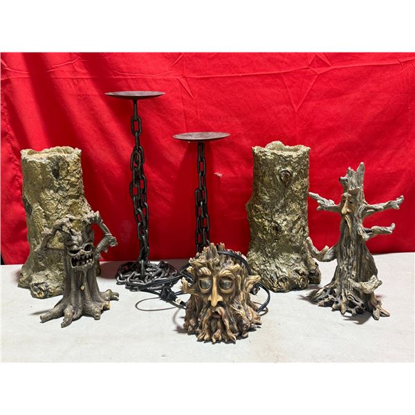 Forest-Themed Decor & Brutalist-Style Chain Candleholders