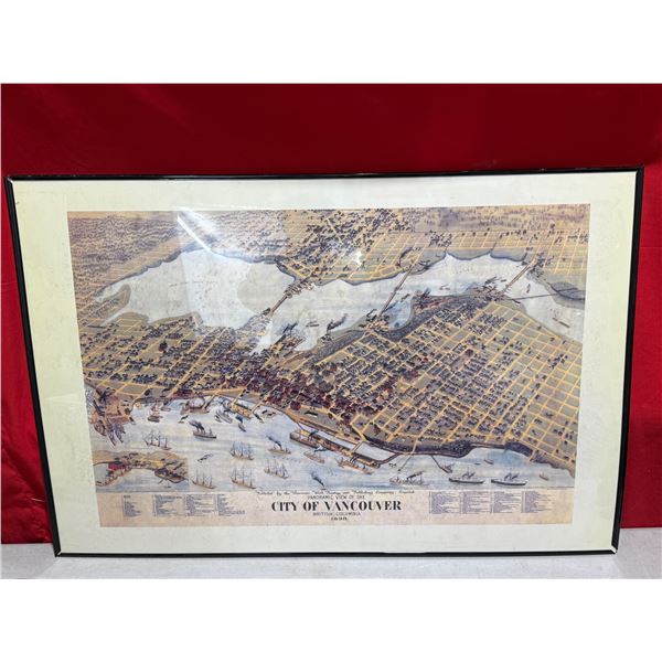Framed Panoramic View of The City of Vancouver 1898
