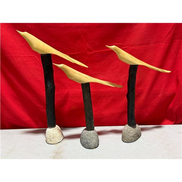 Arts & Crafts Wooden Sea Birds/Shorebird Decoy Sculptures