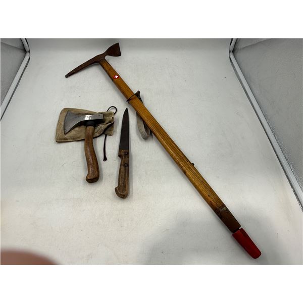 VTG Ice Axe, Small Hand Axe & Knife