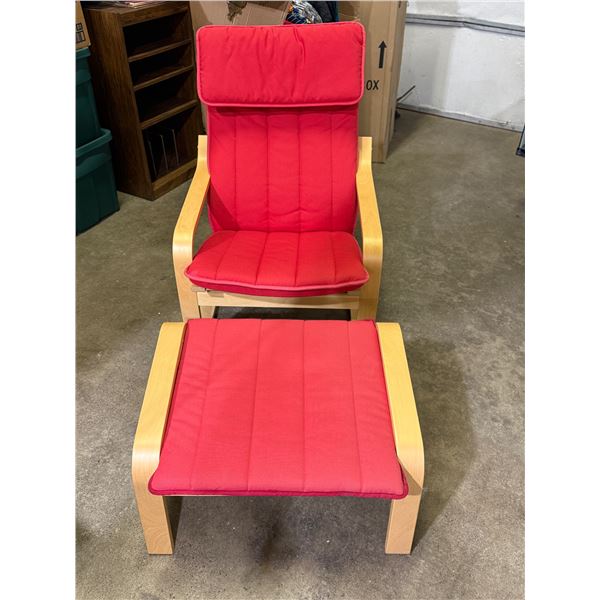 Ikea Poang Chair and Footstool