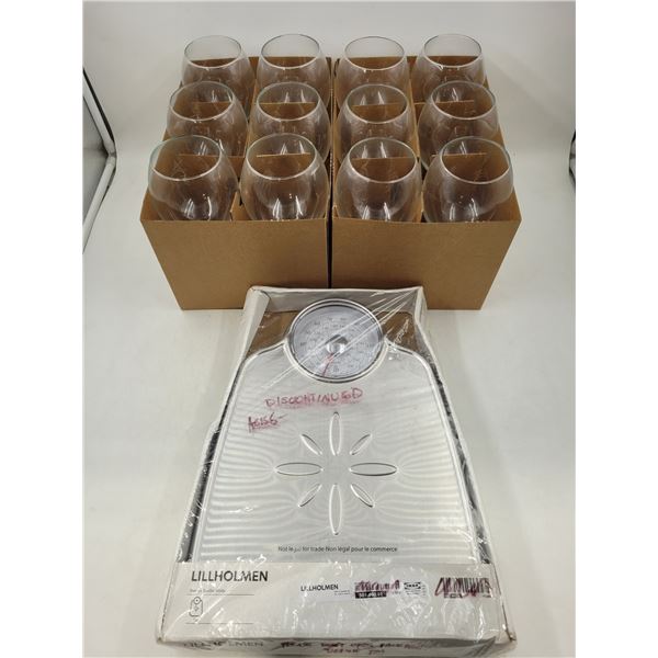 Ikea Discontinued Lillholmen Scale & 12 Wine Glasses