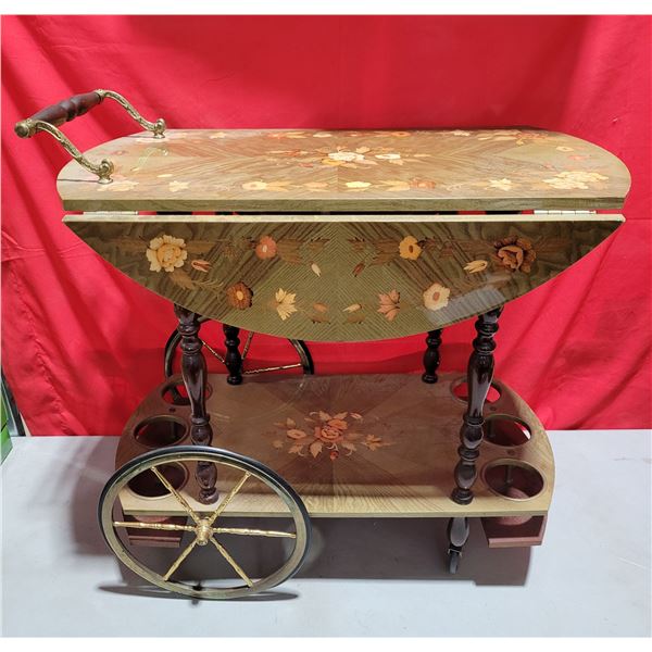 VTG Marquetry Bar Cart