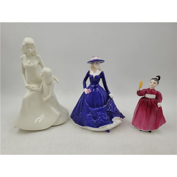 Porcelain Figures w/ Mothers Love by Royal Worcester, Leanne by Royal Worcester & Vanity by Royal Do