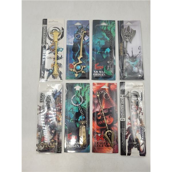Lot of Keychains w/ League of Legends, Hero Weapons & More