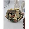 Image 3 : Asian Decor Lot w/ Figurines, Chinese Warrior Wall Hanging Mask, Buddha w/ Adult Scene, & More