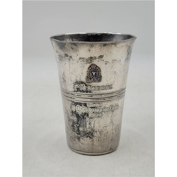 Silver-Plated RCMP HQ Revolver Club 1934 Shooting Trophy Made in Canada