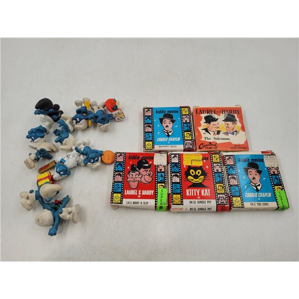 VTG Smurf Figures & Kiddie Movie 8mm Reels