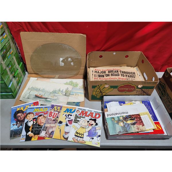 VTG Mad Magazines, Paintings, & Newspapers