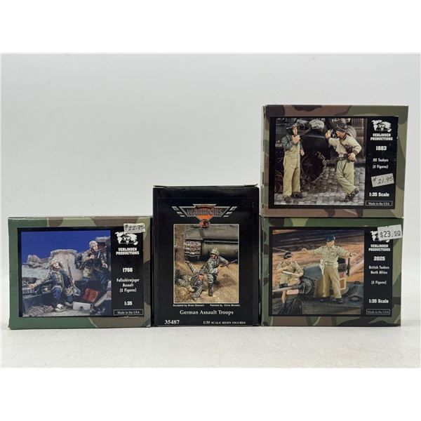Lot of Assorted Military Model Figures (German Assault Troops, US Tankers, etc.)