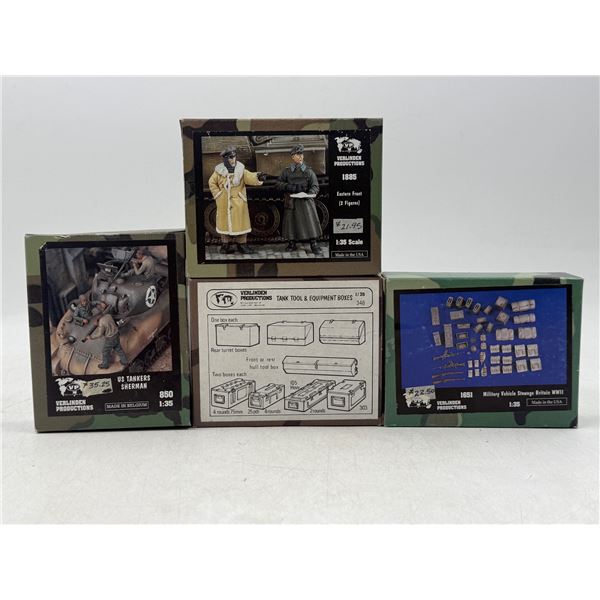 Lot of Military Model Figures, Stowage, & Tank Tool/Equipment Boxes