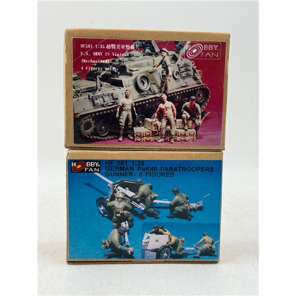 Lot of Hobby Fan Military Model Figures (German PaK40 Paratroopers & US Army)