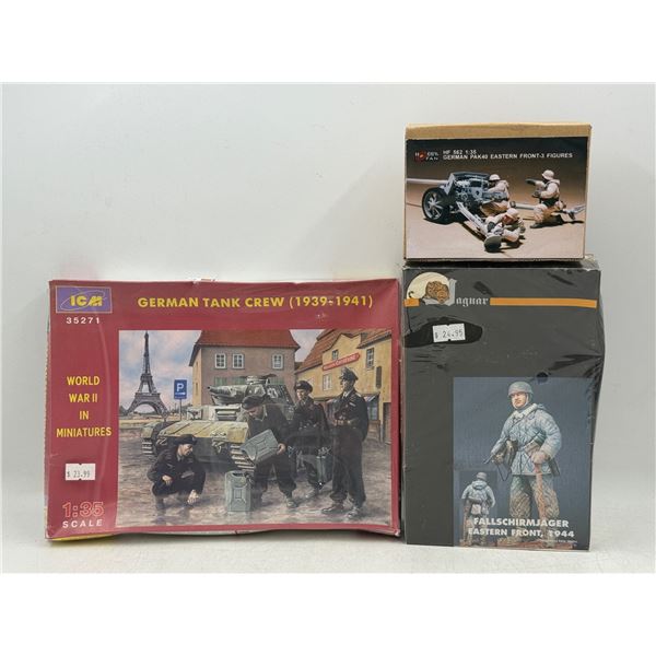 Lot of Military Model Figures (German Tank Crew, Fallschirmjager, etc.)