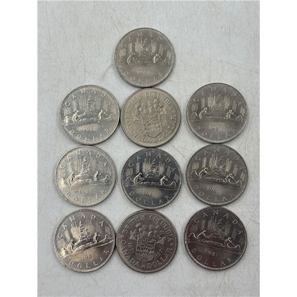 Lot of 1970s-80s Canadian Voyageur & Centennial Dollars