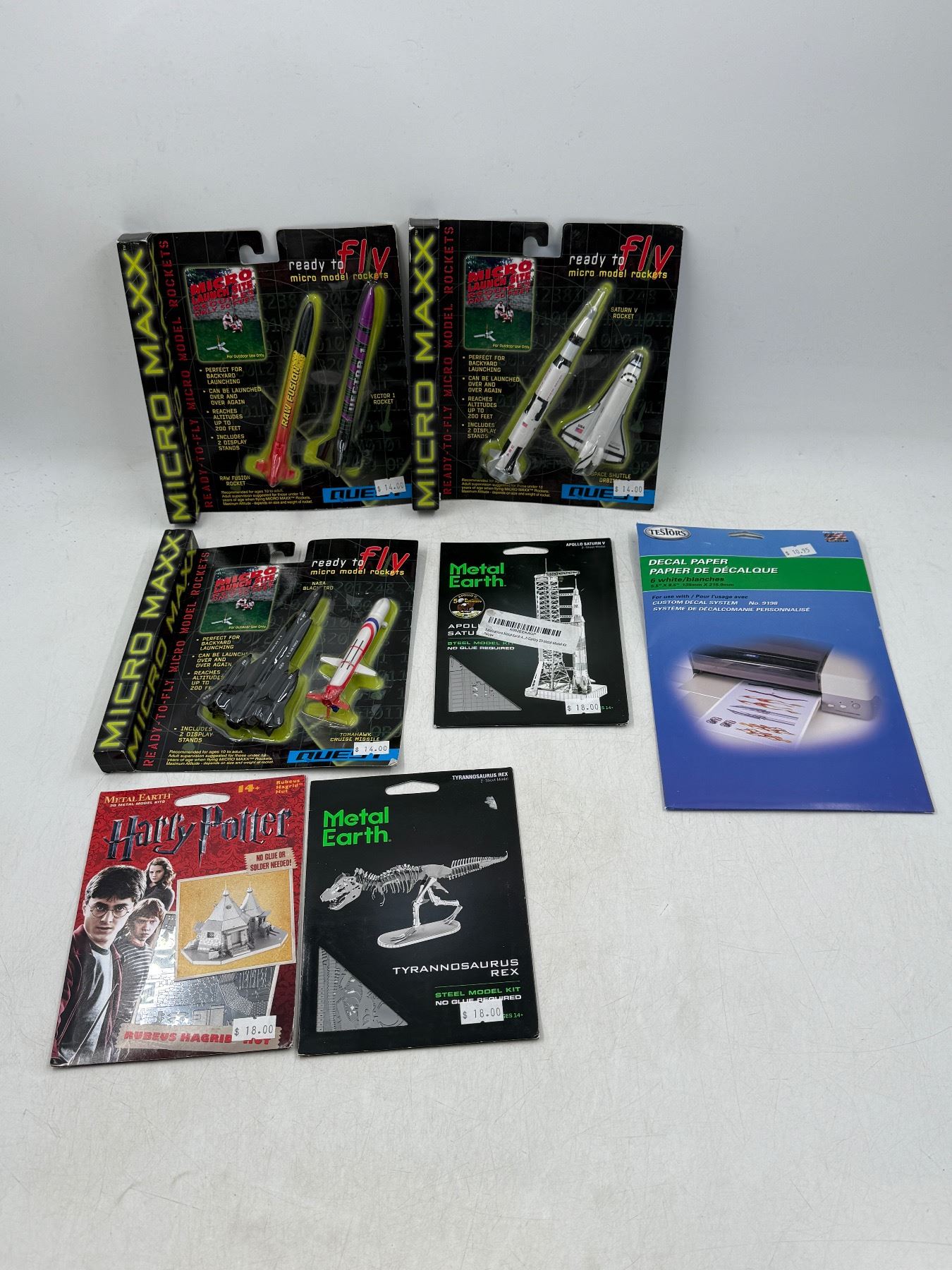 Metal Earth Models, Micro Model Rockets, & Decal Paper