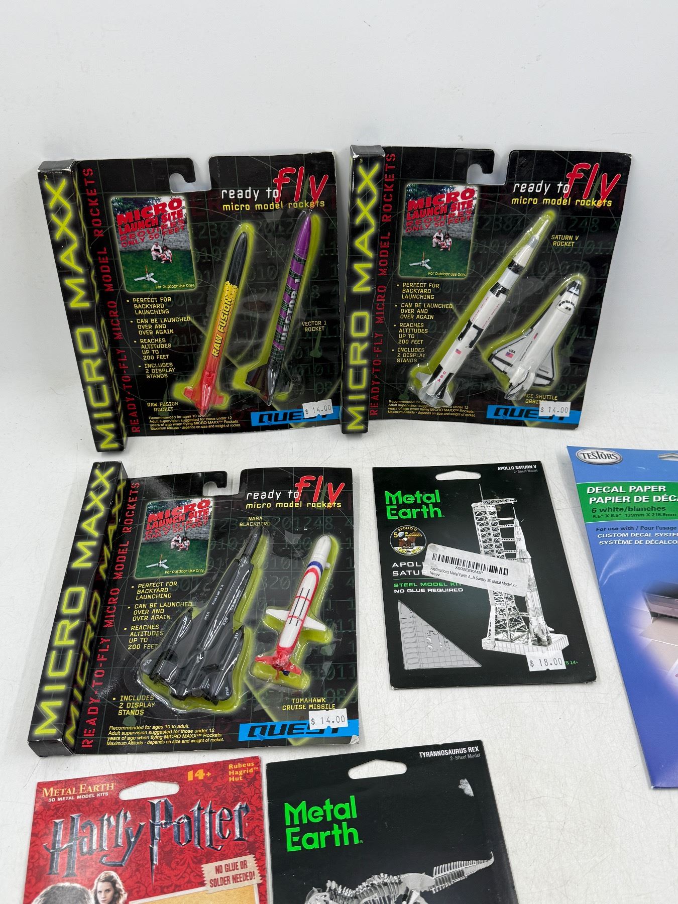 Metal Earth Models, Micro Model Rockets, & Decal Paper