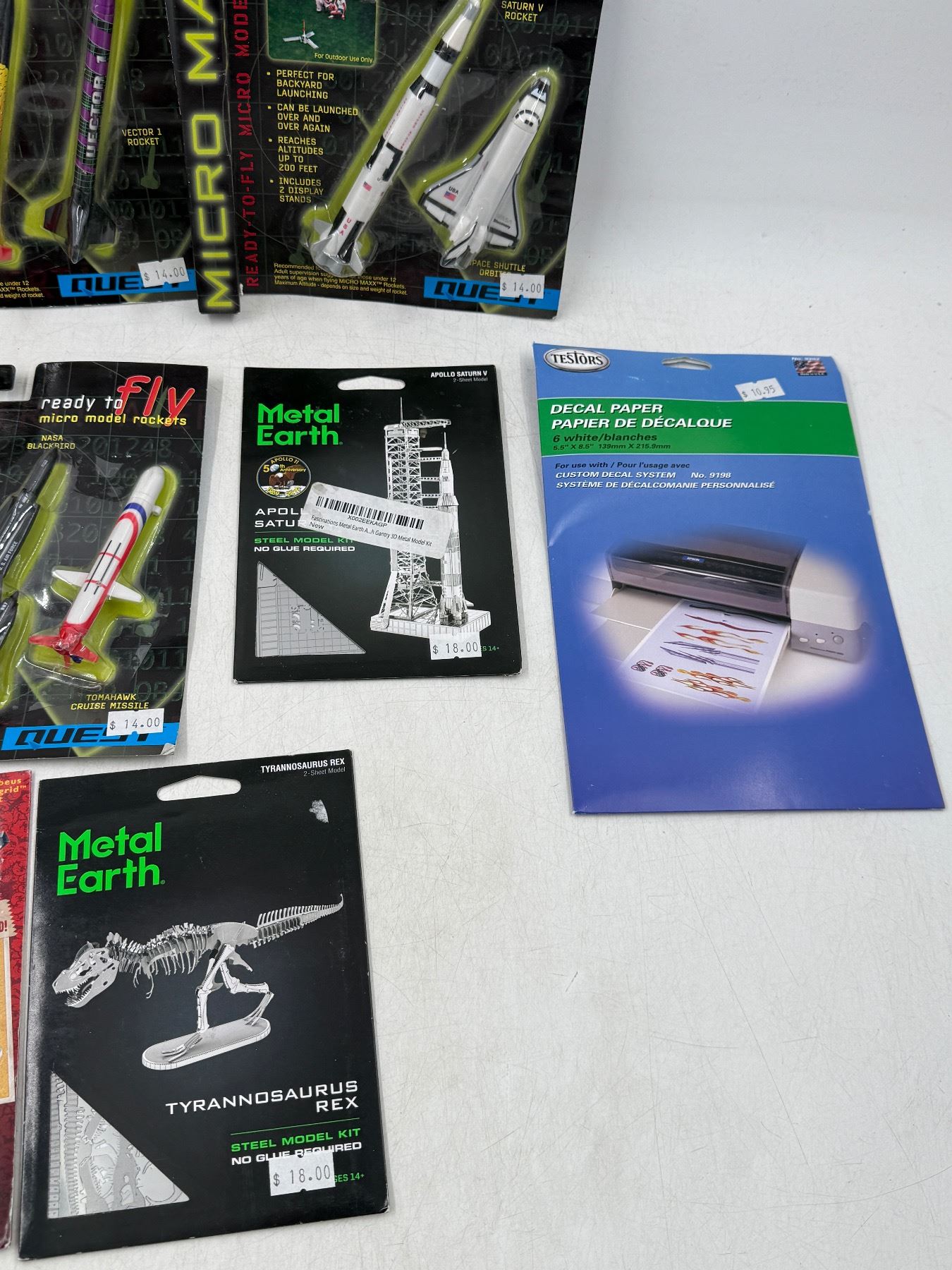 Metal Earth Models, Micro Model Rockets, & Decal Paper