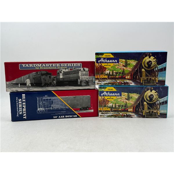 4 Model Train Kits (Hopper Car, Boxcars, & Caboose)