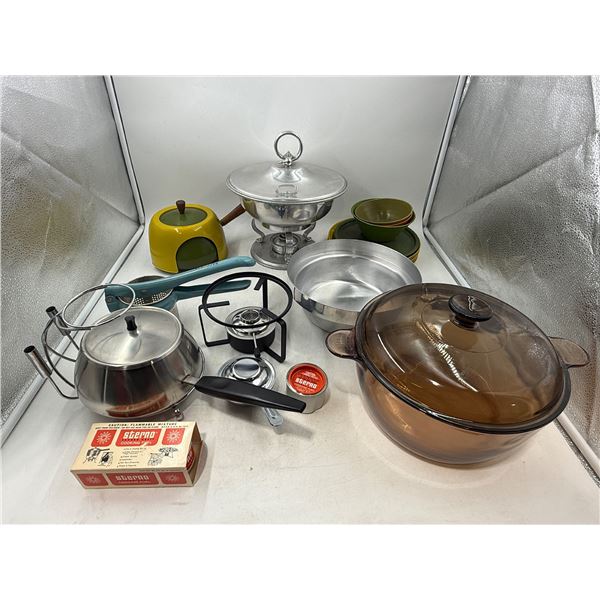 VTG Kitchen Lot w/ Chafing Dish, Potato Ricer, Dutch Oven, & More