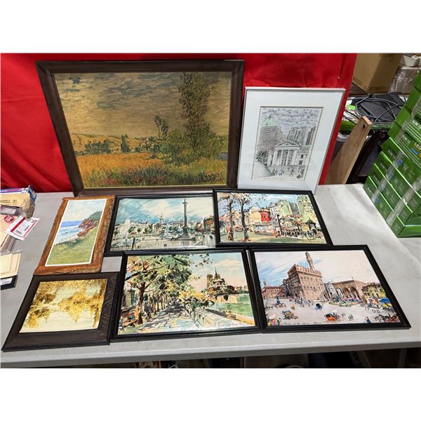 Lot of Assorted Framed Prints