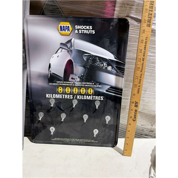 Napa tin sign with hooks