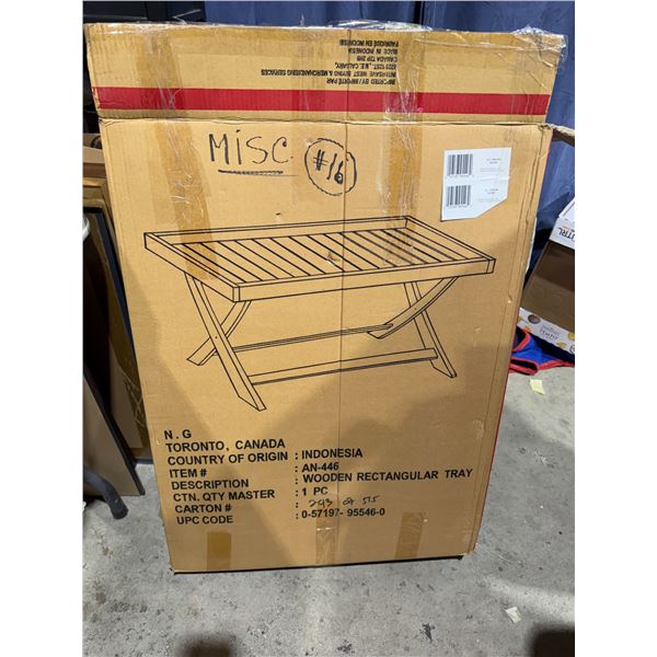 new rectangular wooden tray stand