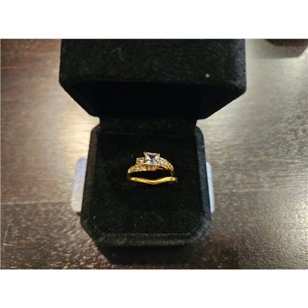 1.0ct Princess cut trinity ring