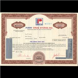 1980s Perry Drug Stock Certificate Scarce (COI-3416)