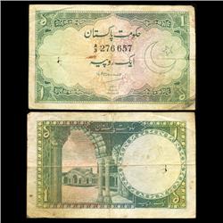 1949 Pakistan Scarce 1 Rupee Hi Grade Note (CUR-05775)