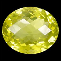 47.70ct Green Gold Quartz Oval Checker Cut NR (GEM-14927)