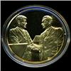 Image 1 : .75oz Franklin Mint PR70 DCAM 24k plated Sterling Silver Round History of the American Presidency R.