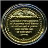 Image 2 : .75oz Franklin Mint PR70 DCAM 24k plated Sterling Silver Round History of the American Presidency A.